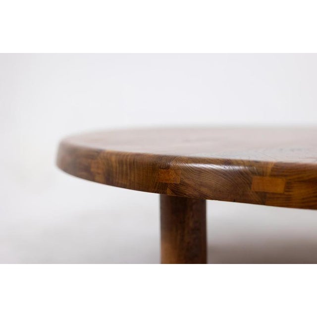 Vintage Coffee Table in Blond Elm by Pierre Chapo, 1970s For Sale - Image 3 of 6