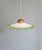 Art Deco Pendant Light in White Opaline Glass and Uranium Glass, France, 1920s For Sale - Image 12 of 12