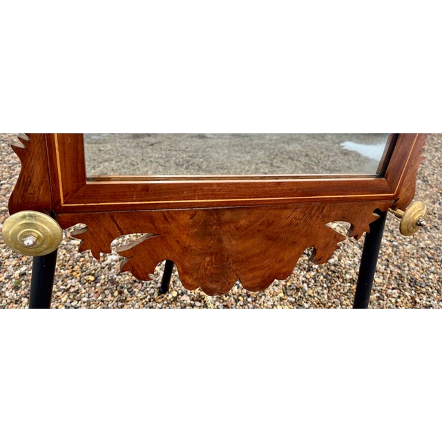 18th Century Georgian Wall Mirror Oxford Mahogany Frame Hand Carved For Sale In Providence - Image 6 of 7