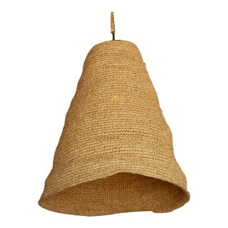 1990s Tall Coastal Bell Shape Sea Grass Woven Lantern For Sale