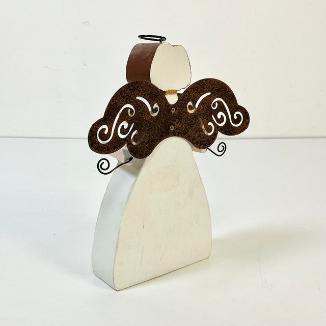 Wood 1990s Vintage Boho Chic Arts & Crafts Valentine Angel - Love For Sale - Image 7 of 10