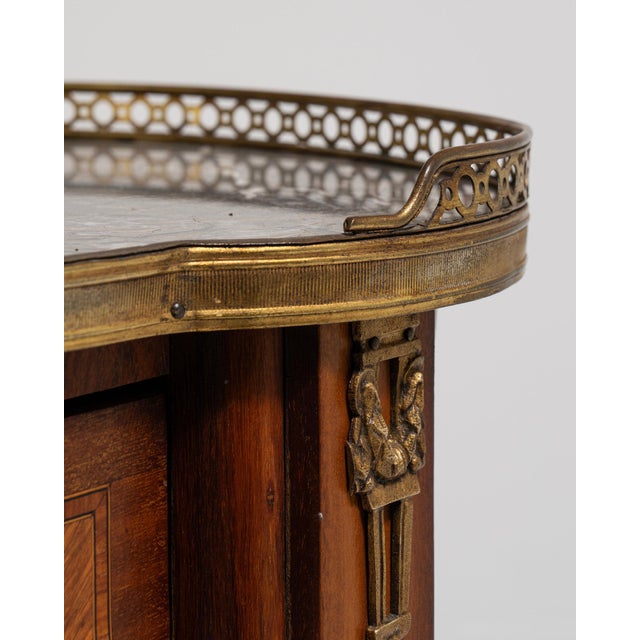Wood 19th Century France Rich Mahogany Petite Marble-Top Side Table For Sale - Image 7 of 11