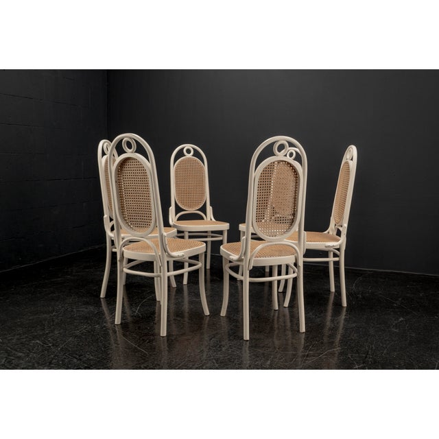 1940s Lange Jan Chairs in White Bentwood from FMG Radomsko, 1940s, Set of 6 For Sale - Image 5 of 18