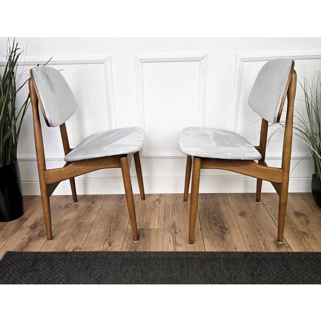 Mid-Century Modern Italian Walnut Wood Dining Chairs, 1950s, Set of 6 For Sale - Image 9 of 10