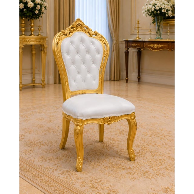 Wood Late20C Italian Baroque Gold Beech Dining Chairs-Set of 4 Pc For Sale - Image 7 of 10