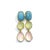 Pink Bochic "Orient" Vintage Pink Quartz, Turquoise & Peridot Earrings 18K Gold & Silver For Sale - Image 8 of 18