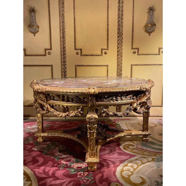 Brown Louis XV Center Table in Beech For Sale - Image 8 of 18