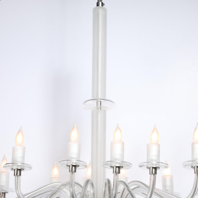 Mid-Century Modern Classical Hand-Blown Murano Glass 16-Arm Chandelier For Sale In New York - Image 6 of 18