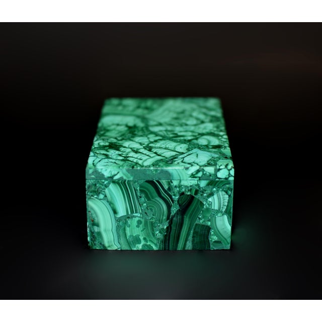 2020s Natural Malachite Box Geological Scene For Sale - Image 5 of 11