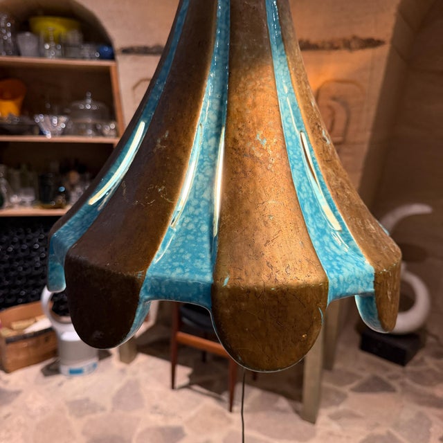 Italian Striped Ceramic Pendant Chandeliers Rimini Blue Bitossi Era For Sale - Image 11 of 18