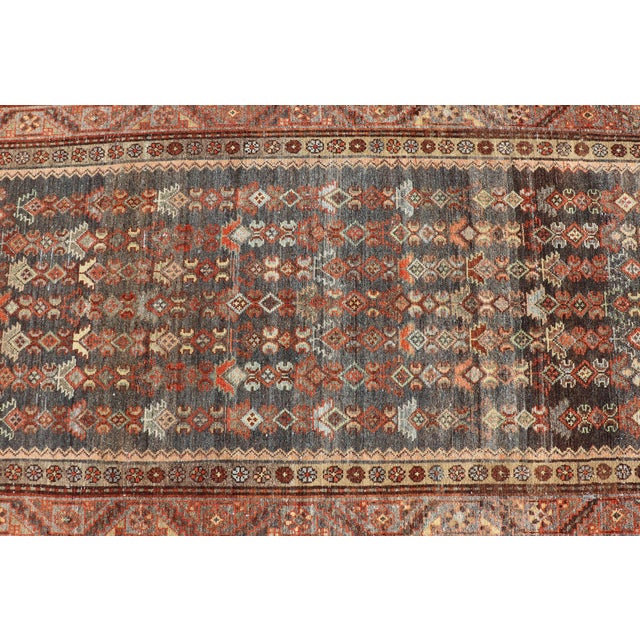 Antique Persian Hamadan Runner With Sub-Geometric Tribal Motif Design For Sale In Atlanta - Image 6 of 11
