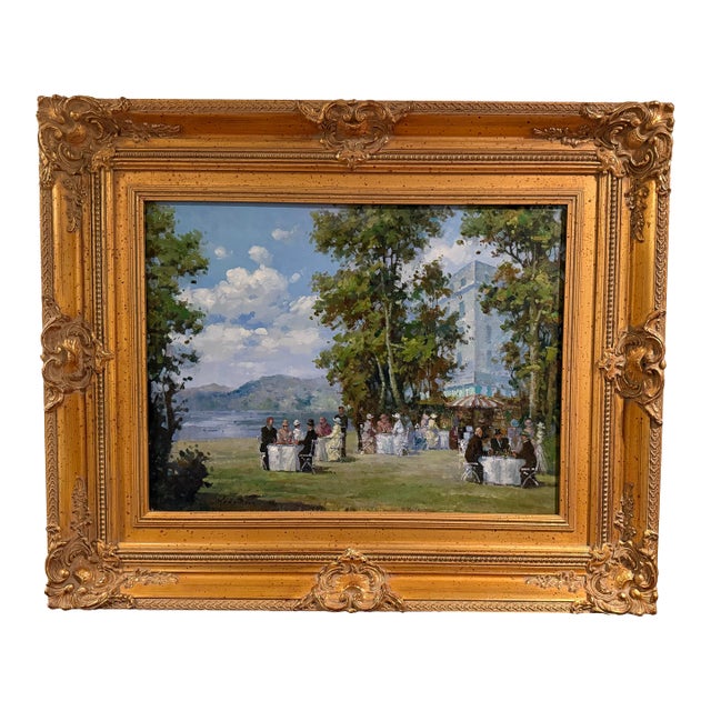 1940s Signed Oil Painting For Sale