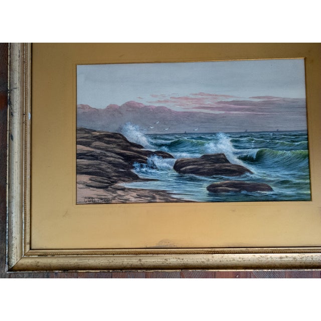 Paper Early 20th Century Luminist Watercolor Seascape Painting by Charles Grant Davidson For Sale - Image 7 of 15