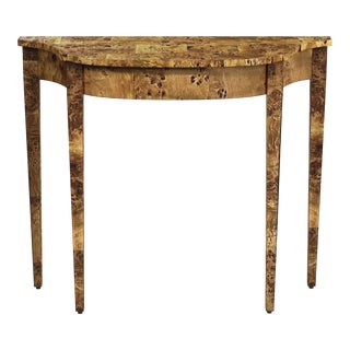 Chester Traditional Burl 36" Console Table, Medium Brown For Sale