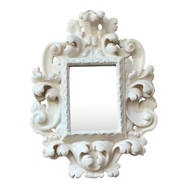 Vintage Regency Lacquered Rococo Mirror For Sale