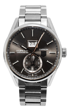 Tag Heuer Carrera Calibre 8 GMT Grand Date 41mm war5012.ba0723 Steel Watch