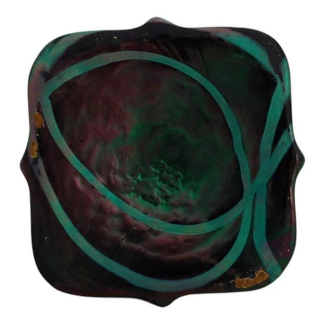 Glass Austrian Palme Konig Tapered Art Glass Vase With Iridescent Treading C1910 For Sale - Image 7 of 7