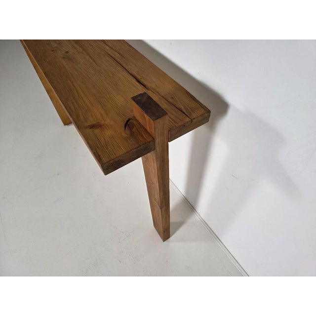 Solid Pine Console Table in the style of Charlotte Perriand, 1970s For Sale - Image 3 of 6