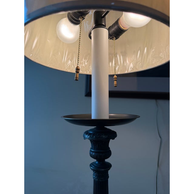 Early 21st Century French Empire, Bronze Dual-Light Classical Table Lamp For Sale - Image 5 of 5