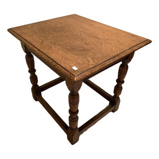 Antique English Oak Joint Stool Side Table For Sale