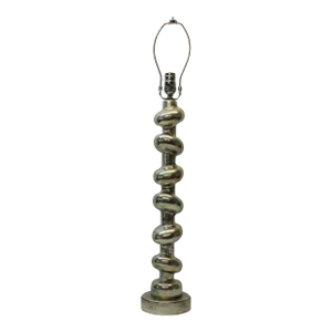 Silver Painted Wood Table Lamp