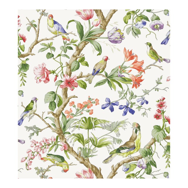 Sample - The House of Scalamandre Belize Wallcovering, Ivory For Sale