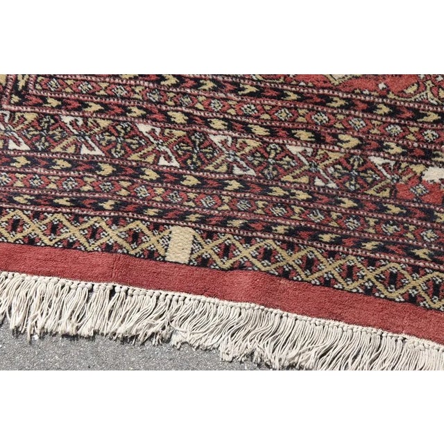Red Antique Handmade Bokhara Rug For Sale - Image 8 of 11
