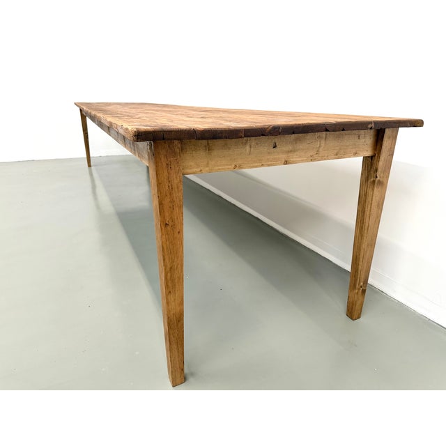 Large Farmhouse Table in Pine with Spindle Legs, 1950s For Sale - Image 6 of 18