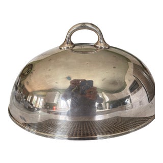 Antique Silverplate Meat Dome Cloche Food Cover For Sale