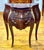 French French-Style Two-Drawer Cabinet – Sculpted Wood Design With Gold Leaf Details & Marble Top For Sale - Image 3 of 4