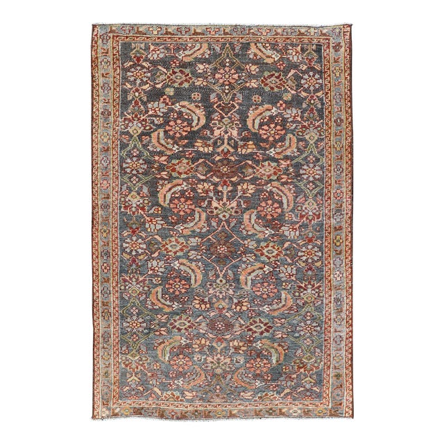 Antique Persian Malayer Rug With Floral Motifs and Rich Color Palette 2'3"x3'7" For Sale