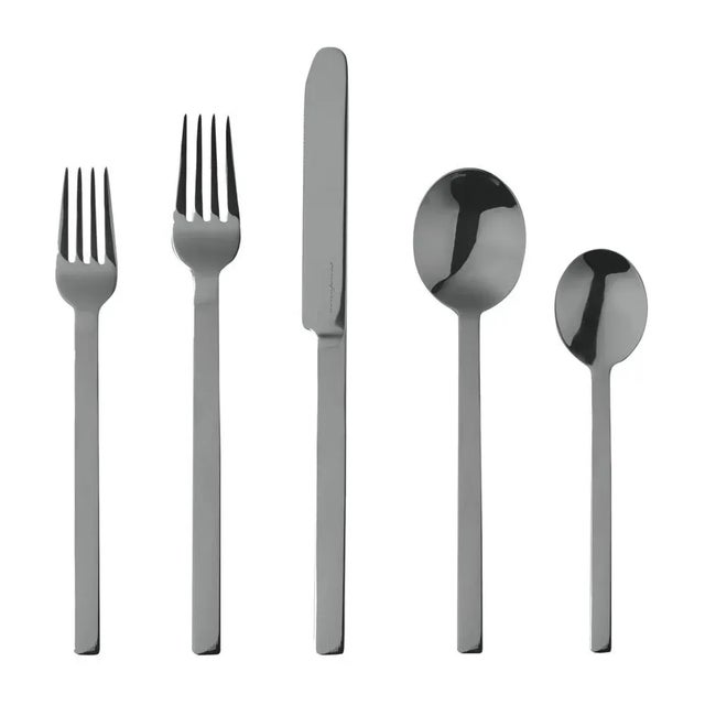 Contemporary Mepra Stile 20-Piece Flatware Set, Oro Black For Sale - Image 3 of 3