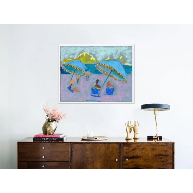 Illustration Ipanema II by Happy Menocal in White Frame, Medium Art Print For Sale - Image 3 of 4