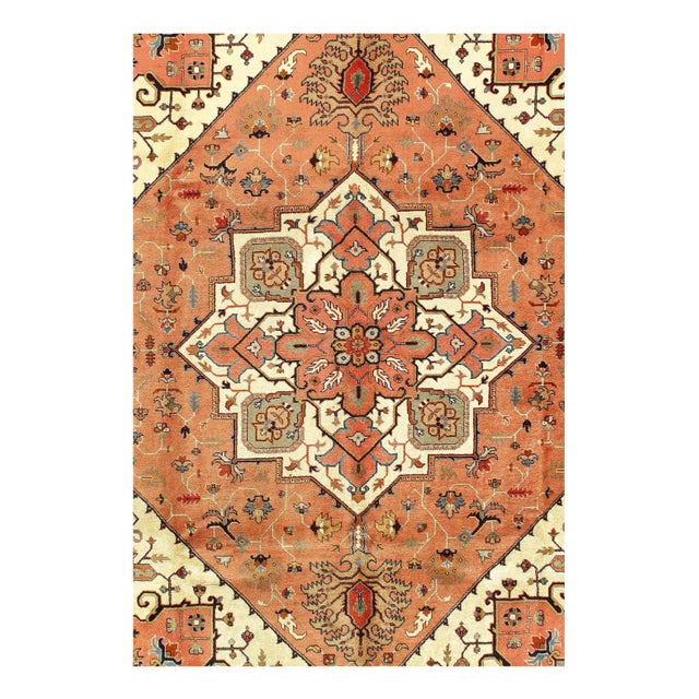 Pasargad Persian Tabriz Heriz Design Area Rug - 9′1″ × 11′10″ For Sale - Image 4 of 6