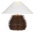 Kelly Wearstler by Visual Comfort Signature Crenelle 20" Stacked Table Lamp in Burnished Birch with Linen Shade For Sale