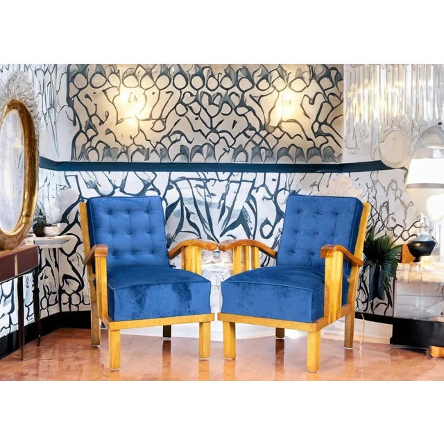 This beautiful pair of Art Deco armchairs were designed by the reknowned Hungarian designer Lajos Kozma. The armchairs...