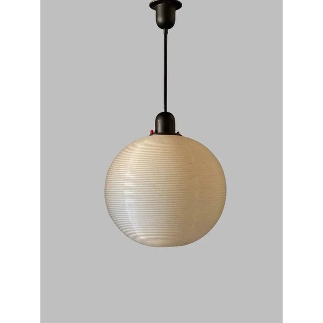Hanging Single Pendant Lamp with Spherical Lampshade, 1960s For Sale - Image 4 of 4