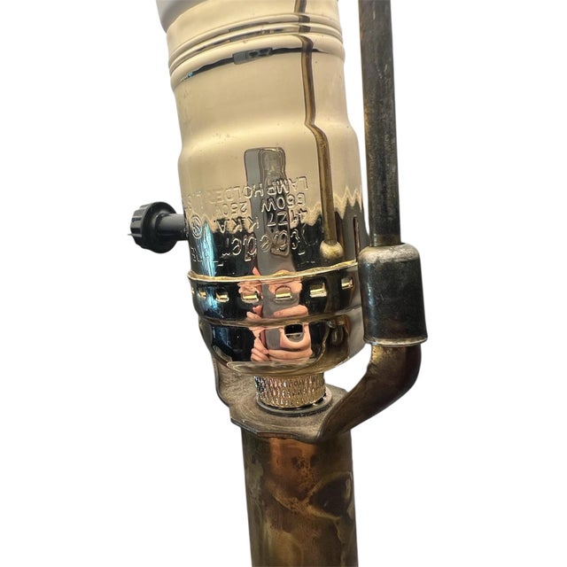 Pair of Vintage 1950s Hollywood Regency Italian Rococo Revival Cherub Lamps – Brass & Crystal For Sale - Image 11 of 11