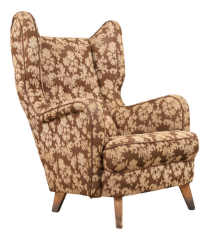 Art Deco Wingback Chair, Czechoslovakia, 1940s