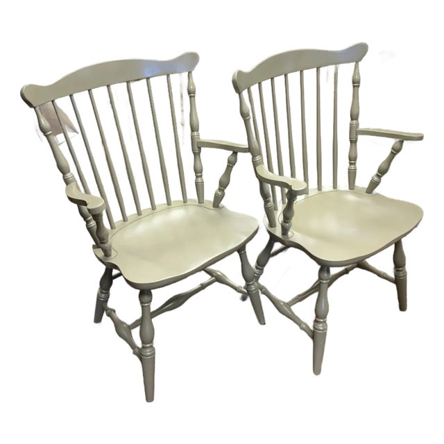 Pair of Late 20th Century Hitchcock Windsor Armchairs For Sale