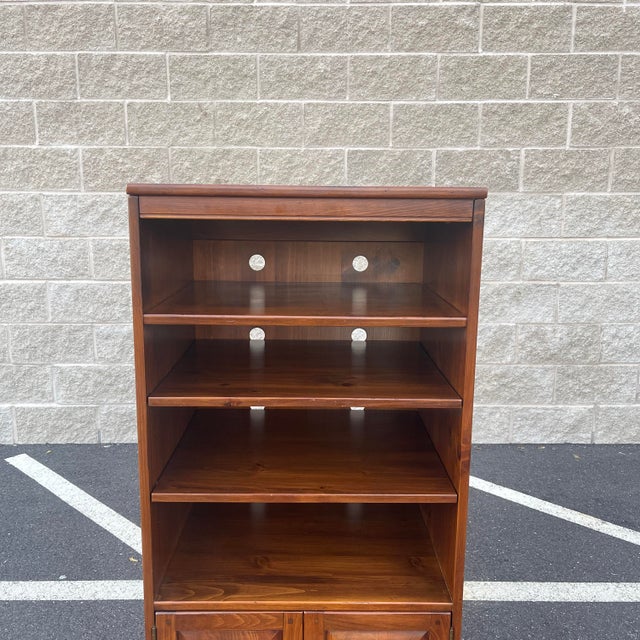 Vintage Ethan Allen Country Craftsman Traditional Rustic Pine Audio Unit or Record (19