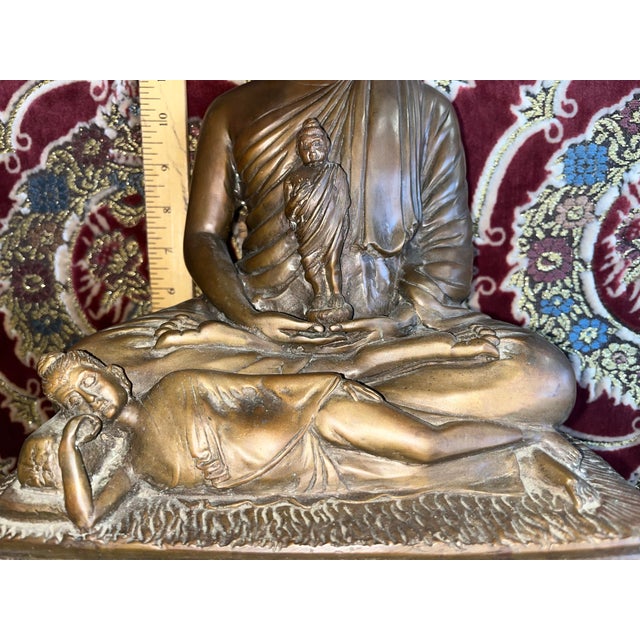 A very beautifully aged metal sculpture of the Chinese Deity Quan Yin The Goddess Of Mercy. A very elaborately carved...