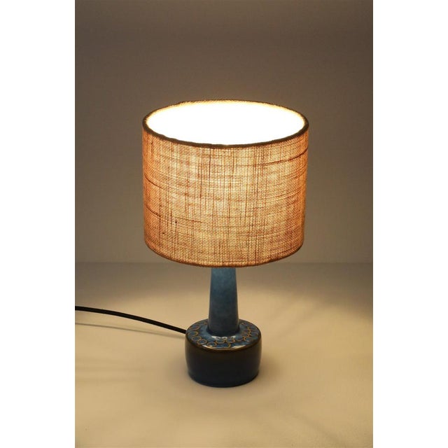 Danish Ceramic Model 972 Table Lamp with Jute Lampshade from Søholm, 1970s For Sale - Image 13 of 15