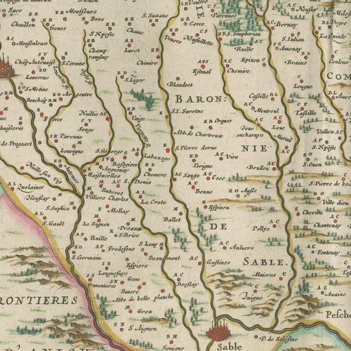 Antique Blaeu Map of Maine, 1642 For Sale - Image 6 of 12