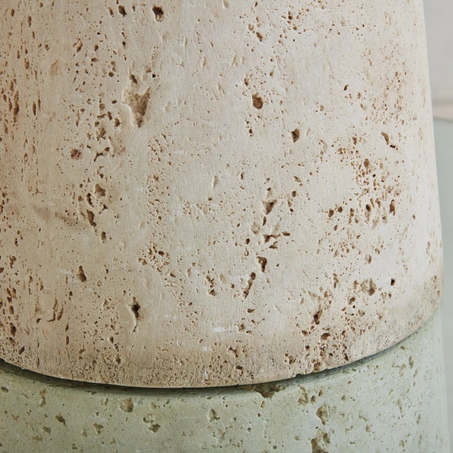 7 Piece Travertine + Glass Sculptural Shelf, Italy 1960s For Sale - Image 10 of 11