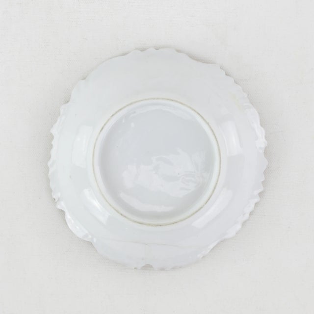 Victorian Pink and Gold Porcelain Dessert Dish - Hand-Painted Floral Bowl For Sale - Image 4 of 8