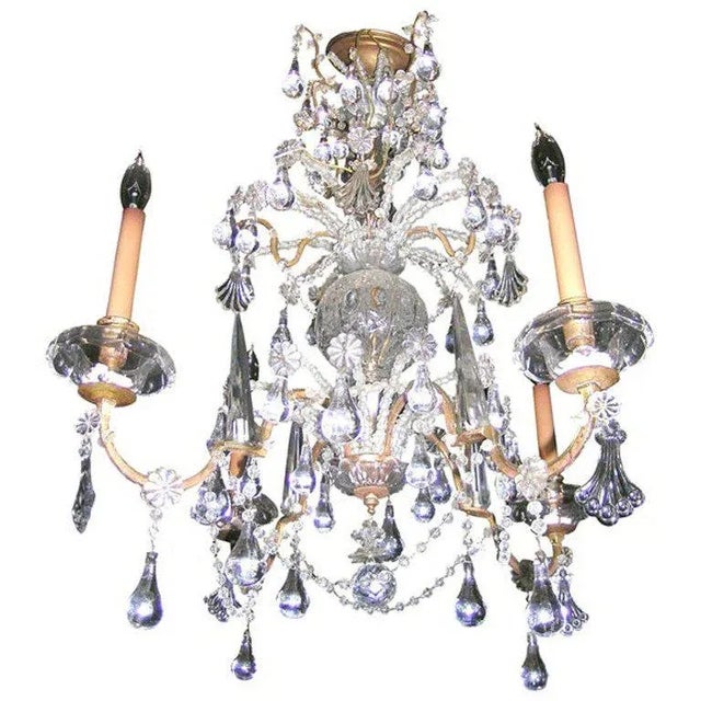 Metal Late 19th Century Vintage French Crystal Chandelier For Sale - Image 7 of 7