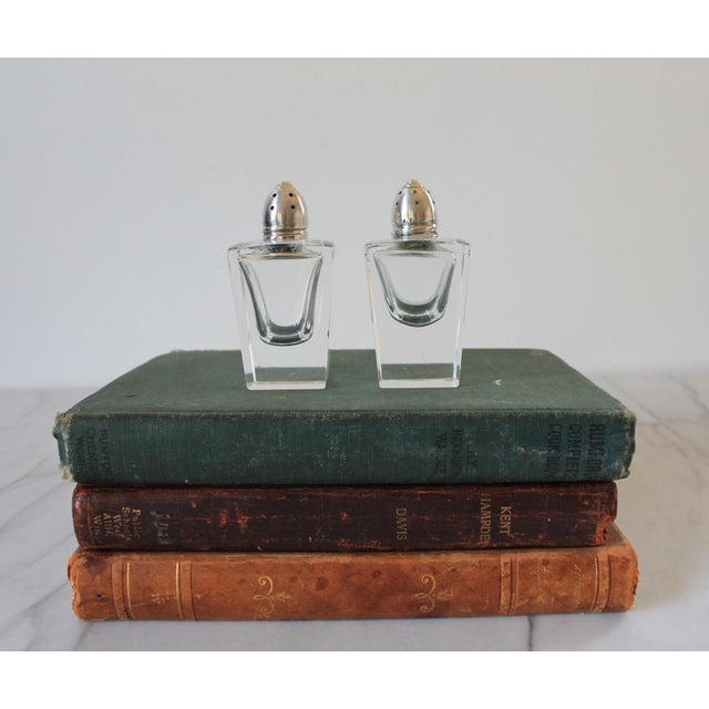 Vintage Glass & Sterling Silver Salt & Pepper Shakers For Sale - Image 4 of 8