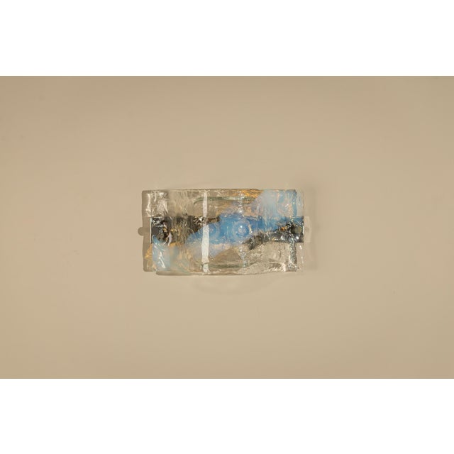 1970s Model LP276 Wall Lamp in Crystal and Blue Murano Glass by Carlo Nason for A.V. Mazzega, Italy, 1970s For Sale - Image 5 of 15
