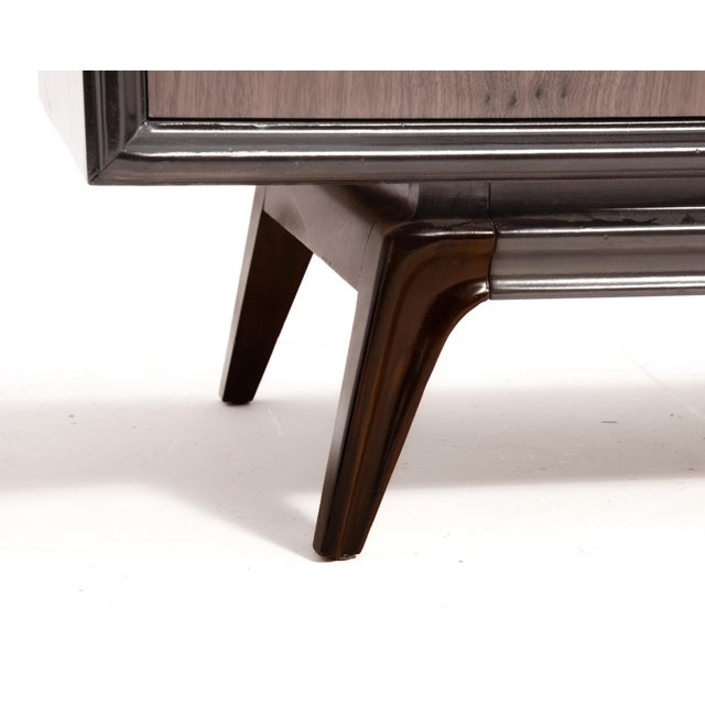 Hoke Wood Products Sculptural Nine Drawer Walnut Burl Dresser Mid Century For Sale - Image 14 of 16